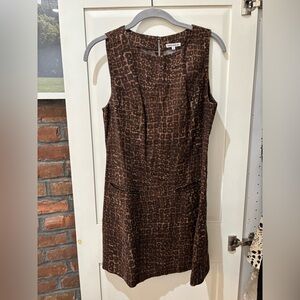 Reformation Brown Geometric Mini Dress